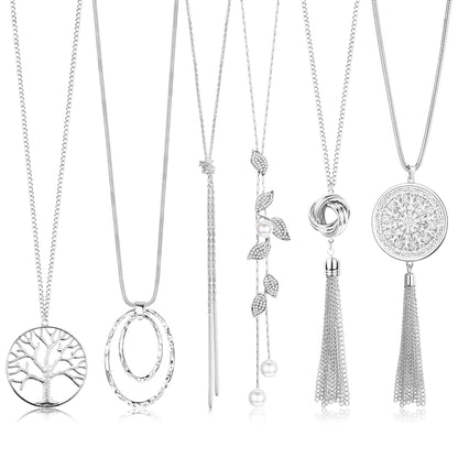 6Pcs Long Necklaces for Women