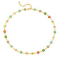 MTMY Beaded Necklaces for Women 14K Gold Plated Dainty Colorful Green/Rose Beaded Pearl Choker Necklace Delicate Boho Choker Necklace Jewelry Gift