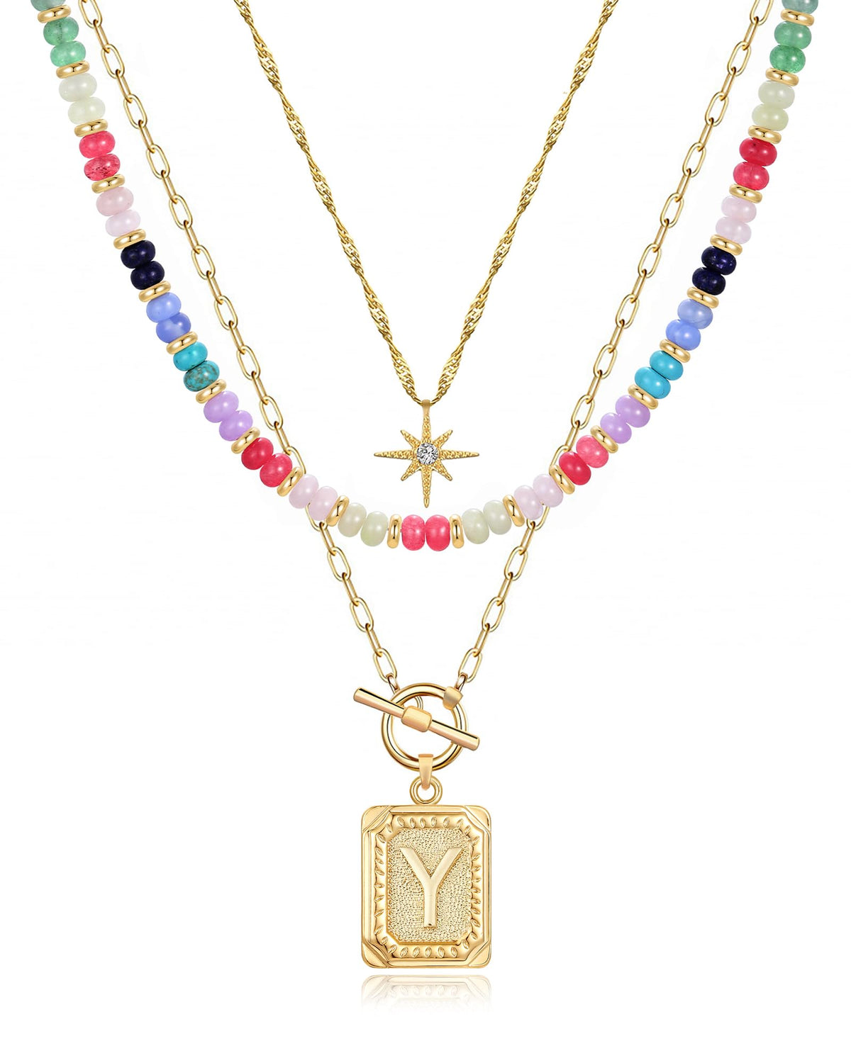 MJartoria Layered Initial Necklaces for Women