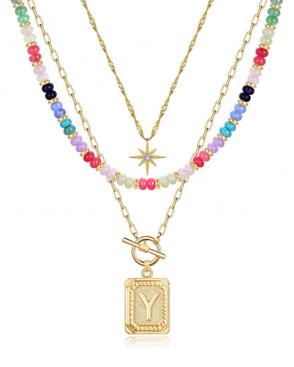 MJartoria Layered Initial Necklaces for Women