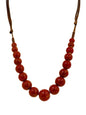 MINACHI Hippie Boho Colorful Ceramic Round Beads Strand Necklace, Bohemian Fashion Statement Jewelry Gift for Women