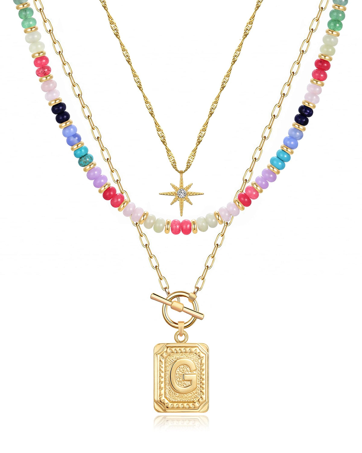 MJartoria Layered Initial Necklaces for Women