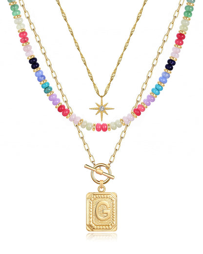 MJartoria Layered Initial Necklaces for Women