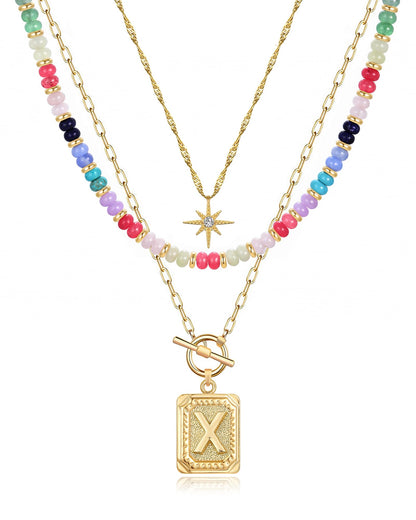 MJartoria Layered Initial Necklaces for Women