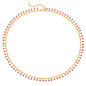MTMY Beaded Necklaces for Women 14K Gold Plated Dainty Colorful Green/Rose Beaded Pearl Choker Necklace Delicate Boho Choker Necklace Jewelry Gift