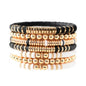 GOOJIDS Surfer Heishi Clay Bead Bracelets for Women Bohemian Stackable Gold Plated Beaded Stretch Bracelets Elastic Layering Friendship Bracelets Set Boho Jewelry