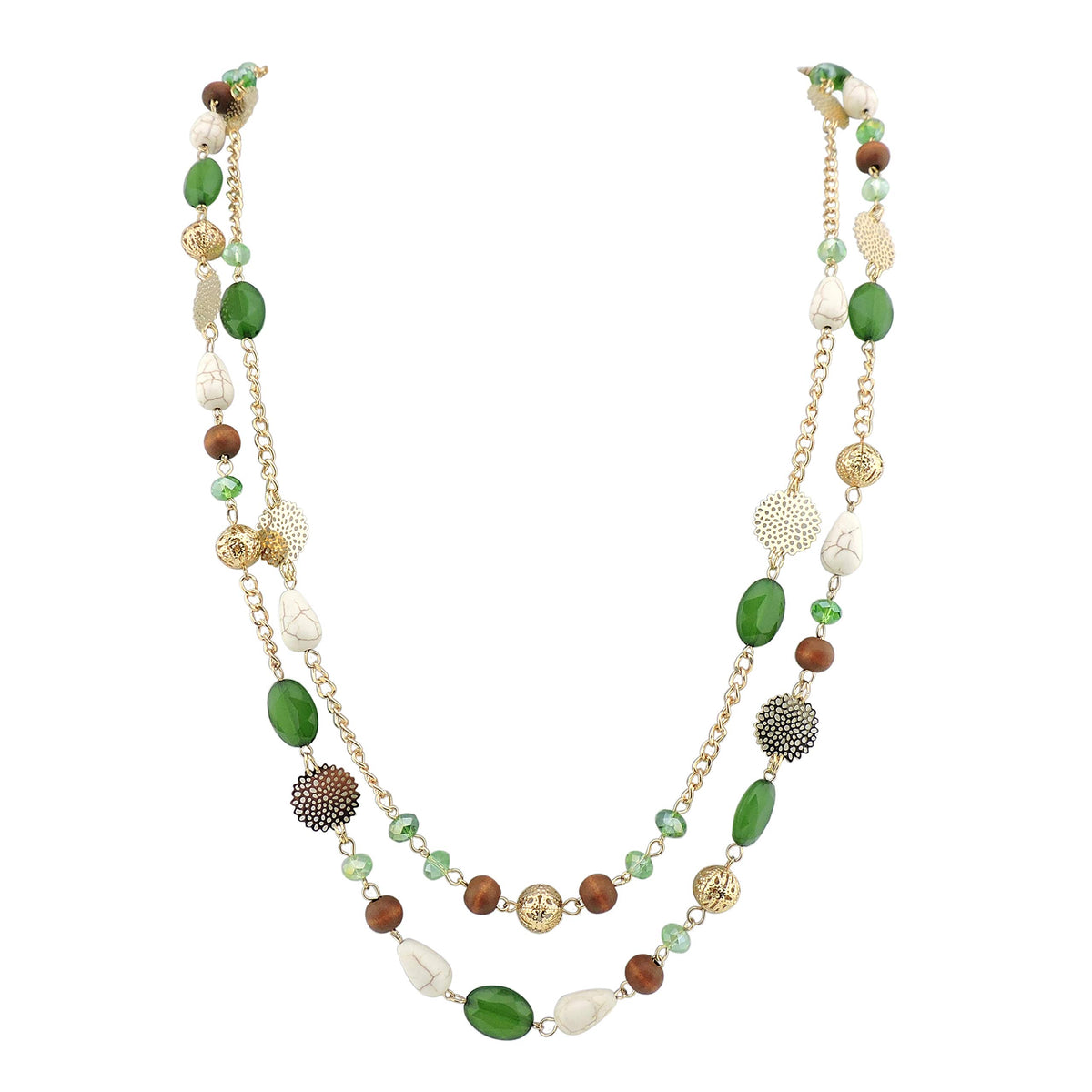 Bocar Long Necklaces for Women Trendy, Boho Layered Crystal Beaded Collar Necklaces for Women, Fashion Statement Necklaces Jewelry