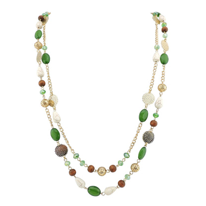Bocar Long Necklaces for Women Trendy, Boho Layered Crystal Beaded Collar Necklaces for Women, Fashion Statement Necklaces Jewelry