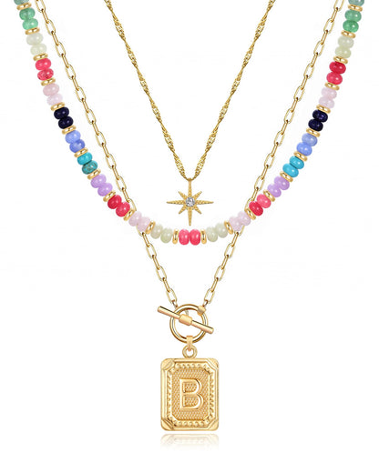 MJartoria Layered Initial Necklaces for Women