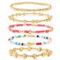 14K Gold Plated Pearl Beaded Cross Bracelets Stack Set for Women,Stretch Boho Colorful Christian Beads Ball Jewelry Friendship Summer Trendy Gift