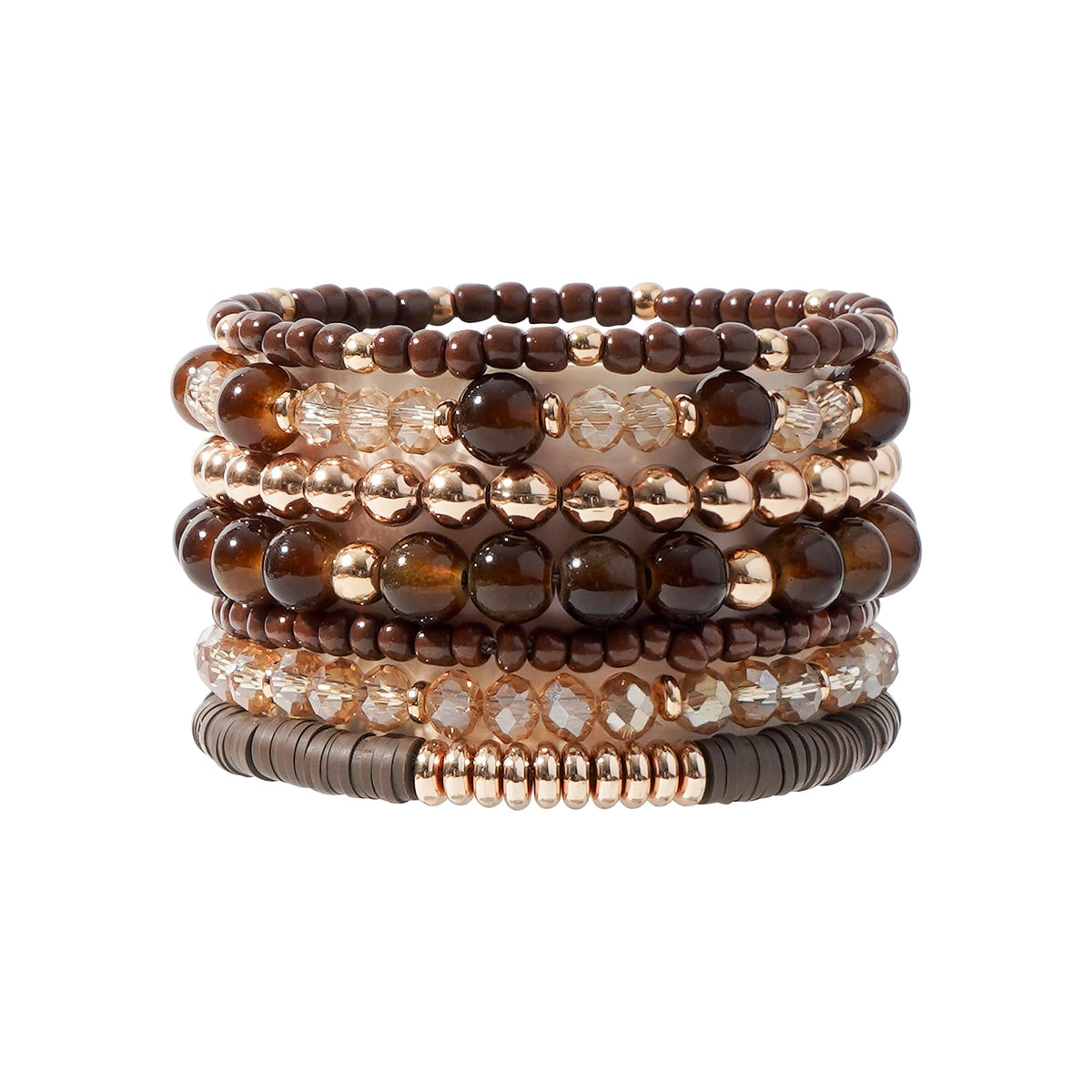 GOOJIDS Surfer Heishi Clay Bead Bracelets for Women Bohemian Stackable Gold Plated Beaded Stretch Bracelets Elastic Layering Friendship Bracelets Set Boho Jewelry