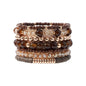 GOOJIDS Surfer Heishi Clay Bead Bracelets for Women Bohemian Stackable Gold Plated Beaded Stretch Bracelets Elastic Layering Friendship Bracelets Set Boho Jewelry