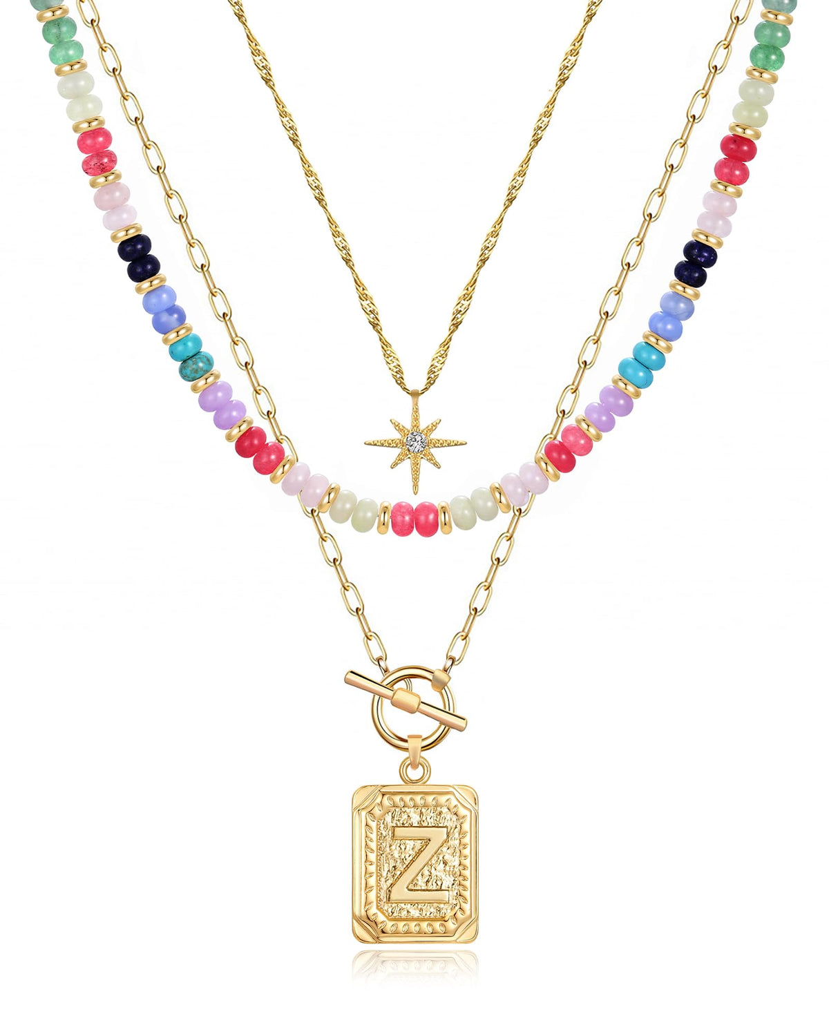 MJartoria Layered Initial Necklaces for Women