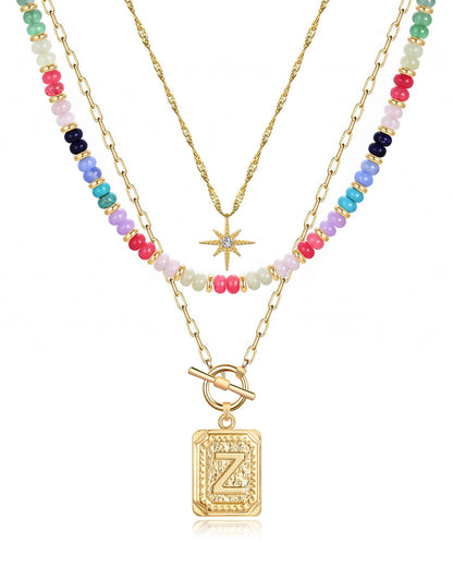MJartoria Layered Initial Necklaces for Women