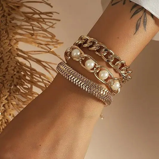 15PCS Golden Bracelets for Women,Multiple Layered Stackable Open Cuff Bangle,Adjustable Cuban Link Chain Tennis Bracelet Pack,Dainty Classic Aesthetic Jewelry,Christmas Party Gifts sohochic