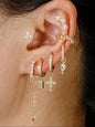 Elegant Copper Zirconia Earrings Set, 7-Piece Fashionable Jewelry Collection, Perfect Gift for Parties & Daily Wear