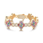 Loveden Women's Elegant 4-Leaf Clover Charm Colorblock Copper Chain Bracelet - Easy-to-Wear Accessories, Elegant Look Charm Bracelets Jewelry, Valentine Gift Pick for Women