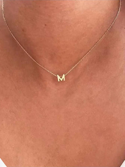 Bubble Letter Pendant Necklace for Women, New Fashion Stainless Steel Chain, Elegant All-Season Jewelry, Plated with Precious Metal, Initial Letter Necklace, Bubble Pendant Necklaces
