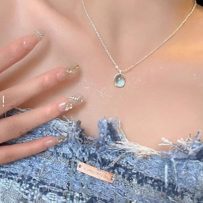 Women's 5-Piece Layered Sweet Summer Moonstone Necklace Set - Minimalist Luxury Dainty Choker, Collarbone Chain, Unique Elegant Jewelry, Versatile Fashion Accessory for Daily Outfits, Special Occasions, Necklaces For Women