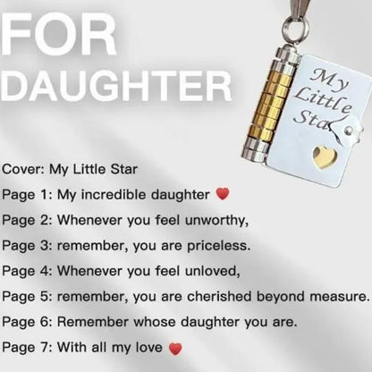 AS701 Love Book Necklace for Daughter or Son  for Mum My Campeón Engraved Necklace Meaningful Gift for Kids
