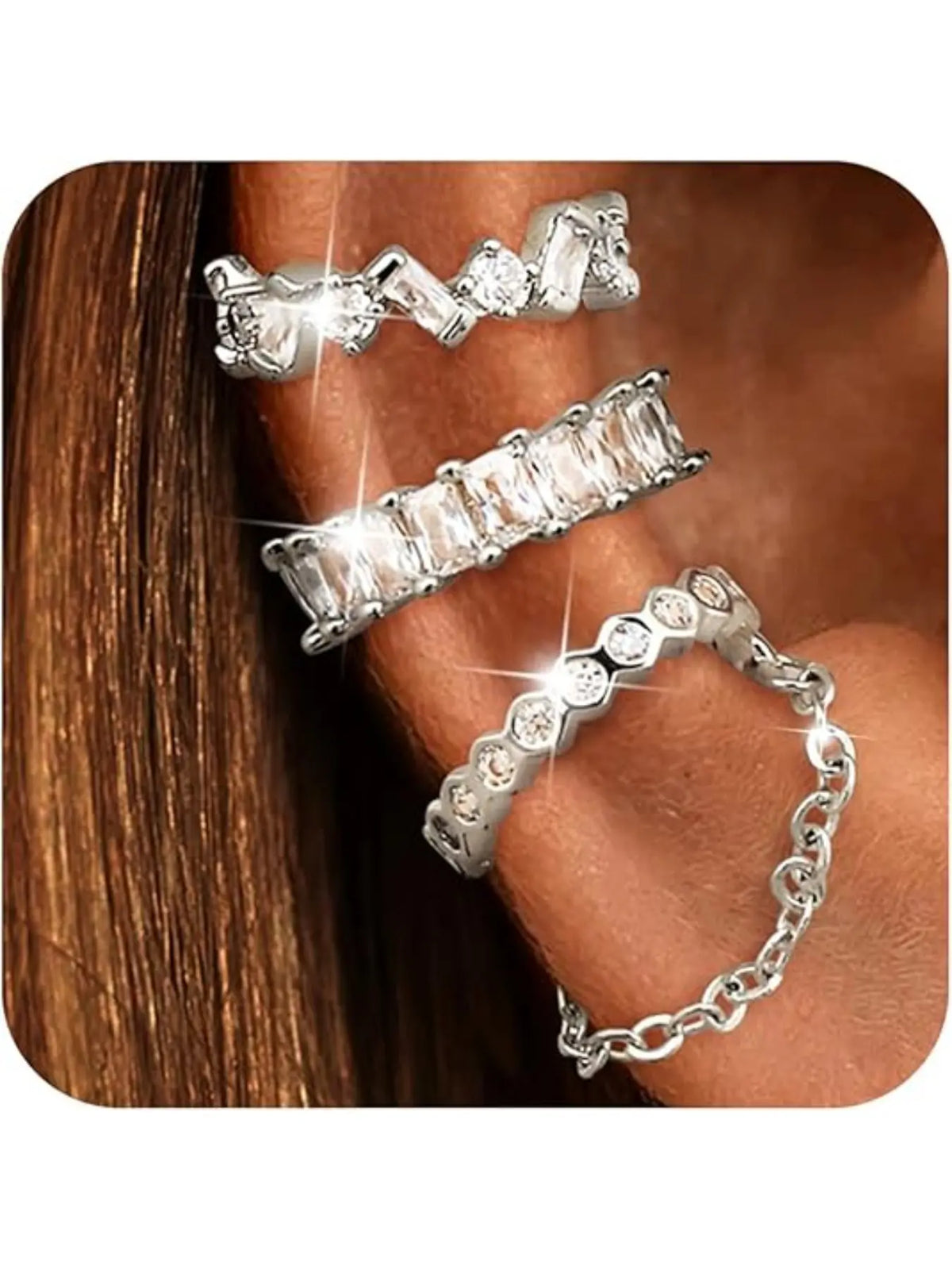 Ear Cuffs Non-Piercing Artificial Zircon Earrings for Women Non Pierced Earrings Cute Small Clip-On Cartilage Earring Gold Plated Dainty Fake Piercings Earings Earrings Set Ear Accessories