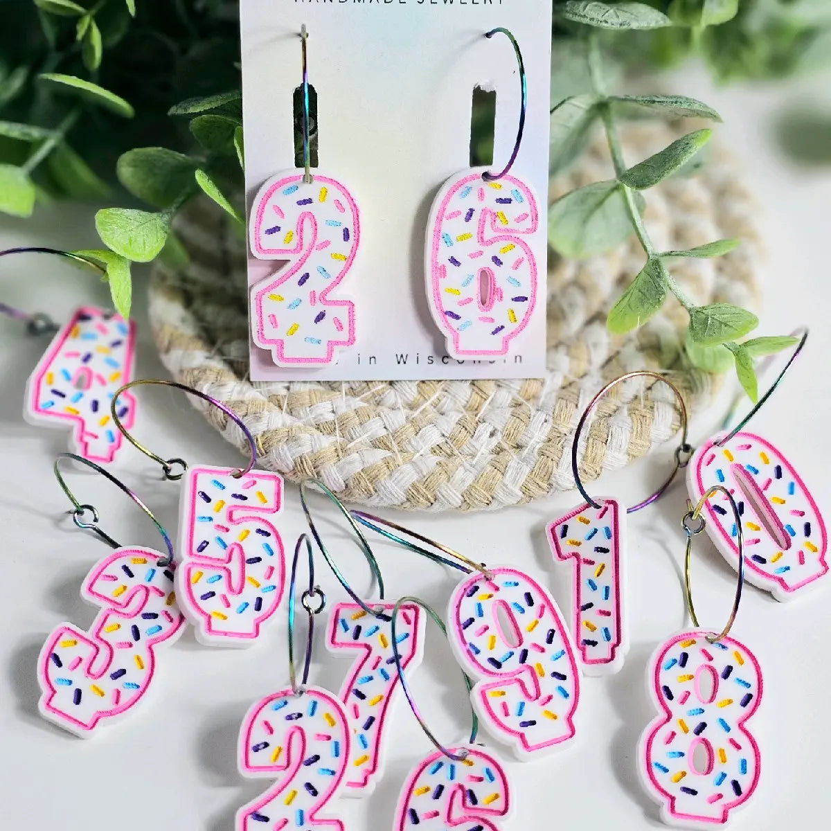 Customizable Birthday Cake Candle Earrings