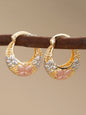 Mexican-style sunflower pattern gold-coloured hollow hoop earrings, hoop shape earrings, elegant party earrings, the perfect anniversary gift for mothers and couples, earrings jewelry
