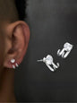 2 round zircon two claw front and rear men's fashionable stainless steel earrings Zircon Stud Earrings Fashion Jewelry Earrings