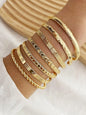 Geometric & Heart Design Cuff Gypsy Bangles As Gift for Girlfriend, Texture Metal Twist Design Bracelet on Wrist, Elegant Matching Jewelry, Classic Fashion Accessories for Daily Wear, Stack Bracelet for Wife, Boho Style Bangles, Alloy Heart Bracelets