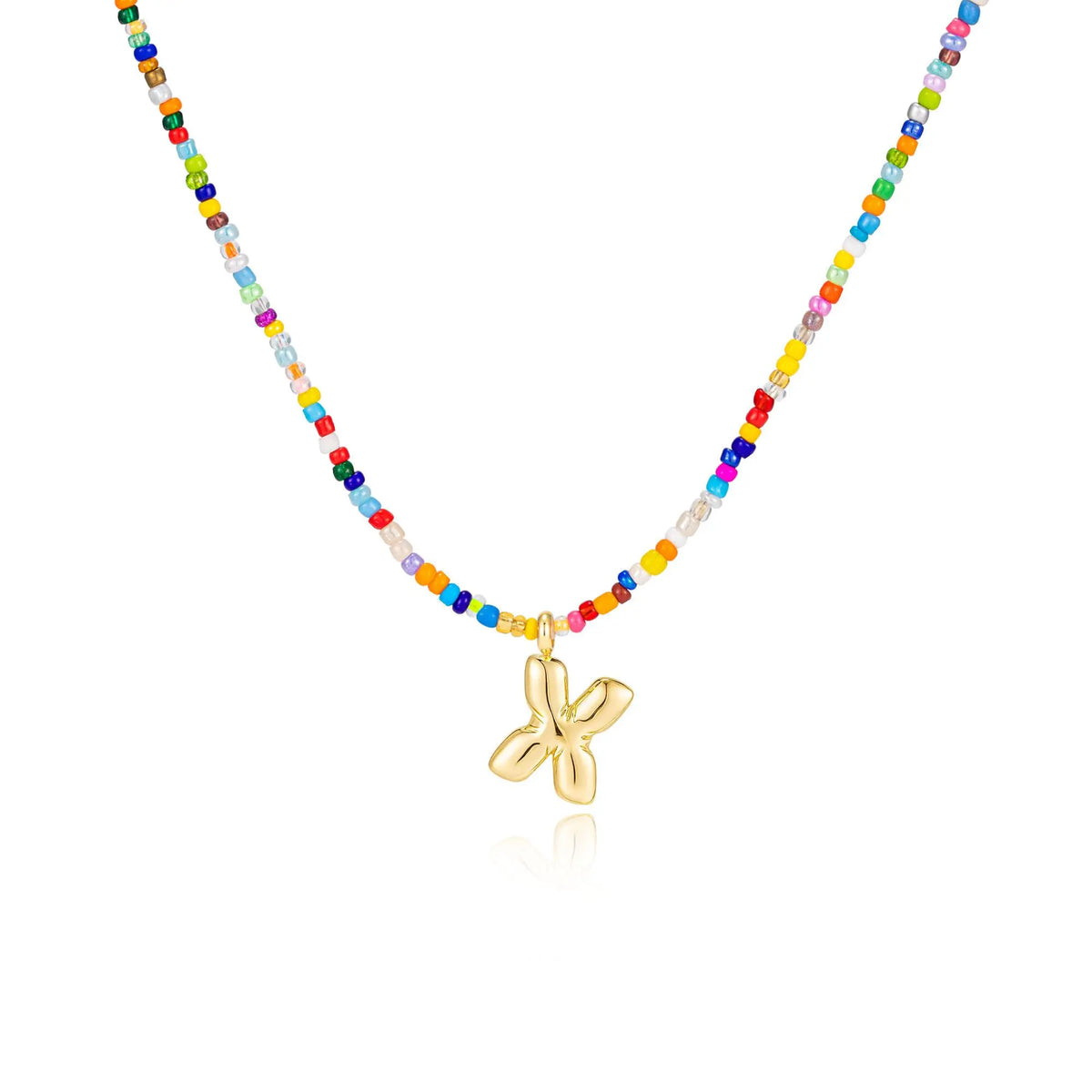 VRIUA Women's Adjustable Beaded Bubble Letter Choker - Personalized Initial Necklace, Handmade Dainty Casual Daily Beach Jewelry, Gifts for Women Lover's Accessory