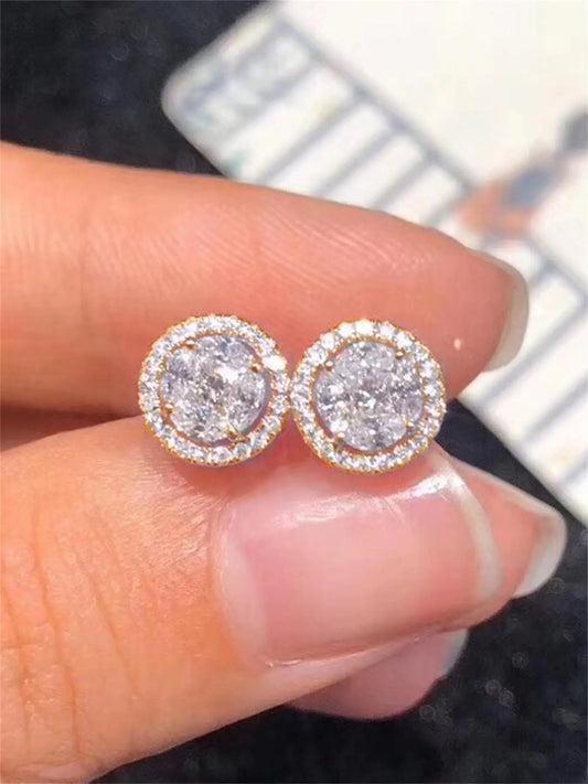 Rhinestone Decorated Stud Earrings, Fashionable Earrings for Women, Daily Clothing Decor, Birthday Gift, Ear Studs