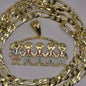 Gold Plated Chain and Pendant Set - 22" 4mm Chain with Tricolor Charms for Boys & Girls - Perfect Gift for Mom Aunt Niece Daughter
