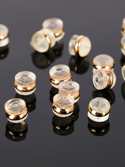 20PCS Silicone Earring Backs – Soft Hypoallergenic Clear Locking Backs for Studs & Dangle Earrings, Secure Support for Heavy Earrings, DIY Jewelry Accessories, Earring Backings