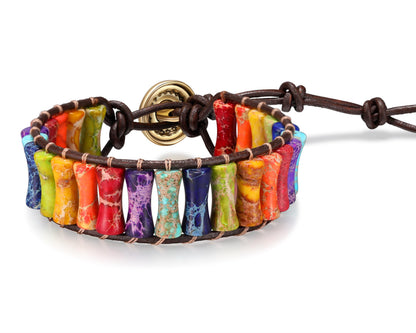 7 Chakra Healing Bracelet for Women Men, Jasper Bead Inspirational Gift