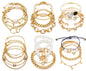 17IF 18-25 PCS(6 Pack) Boho Gold Silver Stackable Bracelets Set for Women