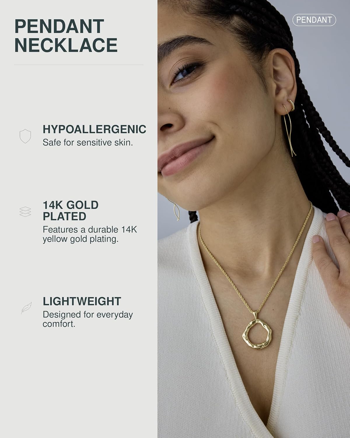 PAVOI 14K Gold Plated Dainty Statement Pendant Necklaces for Women