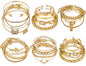 17IF 18-25 PCS(6 Pack) Boho Gold Silver Stackable Bracelets Set for Women