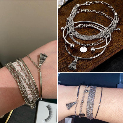 17IF 18-25 PCS(6 Pack) Boho Gold Silver Stackable Bracelets Set for Women