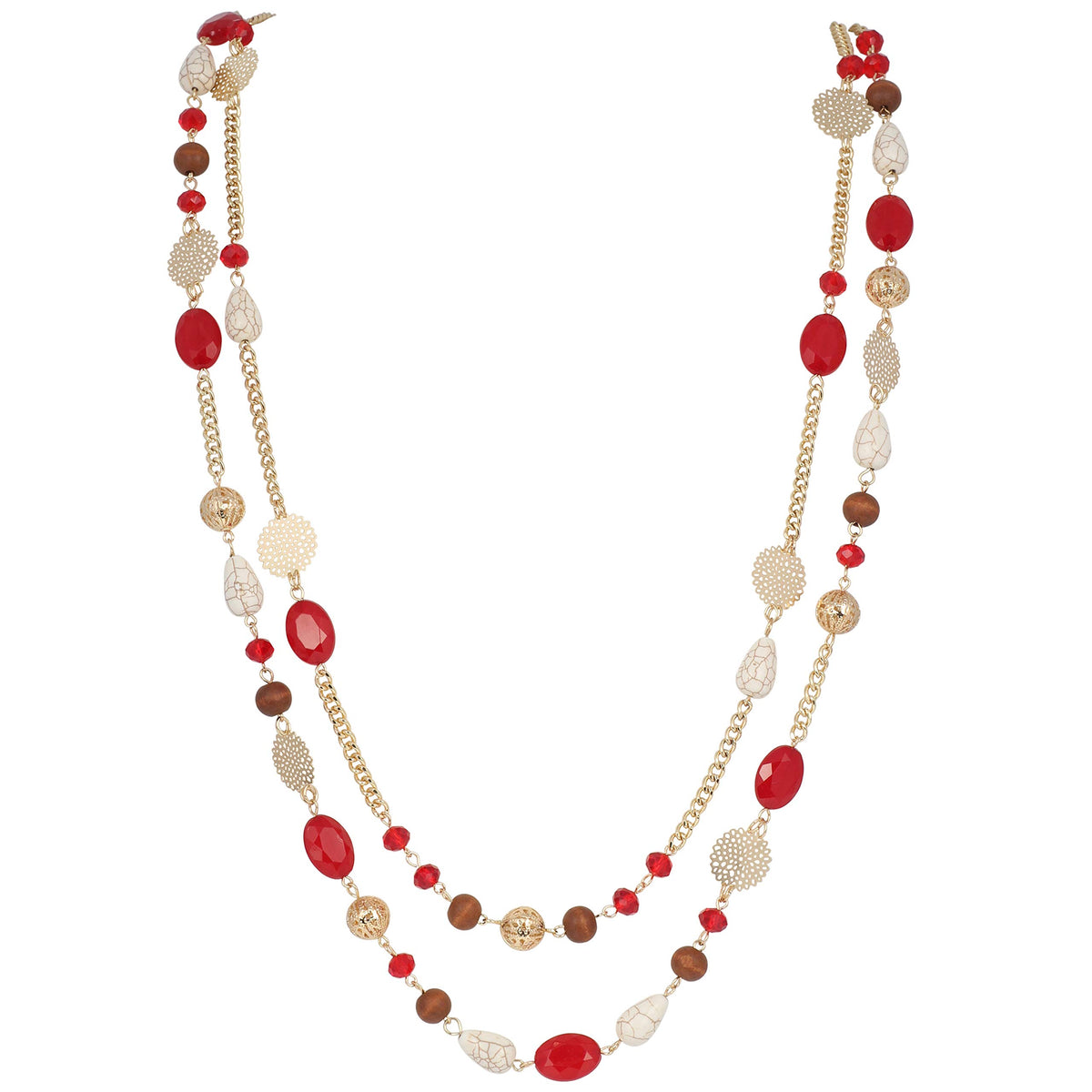Bocar Long Necklaces for Women Trendy, Boho Layered Crystal Beaded Collar Necklaces for Women, Fashion Statement Necklaces Jewelry