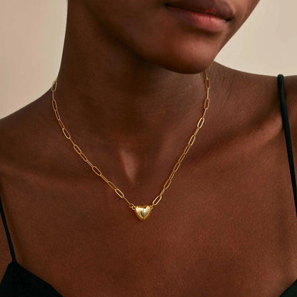 Tewiky 14K Gold/Silver Plated Heart Shape Pendant Magnetic Necklace for Women Dainty Fashion Choker Necklace Jewelry Love Party Mother's Day Gift