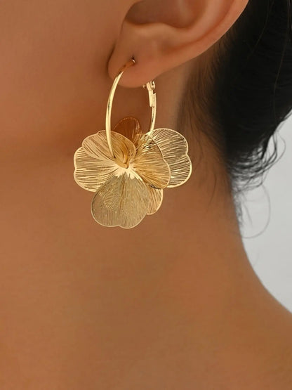 Hollow Out Flower Design Dangle Earrings, Lightweight Earrings, Fashionable Jewelry for Women, Trendy Versatile & Exquisite Jewelry, Ideal Birthday Gift, Dainty Fashion Jewelry, Fashionable Jewelry Accessories