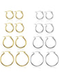 Gold Hoop Shape Circle Shape Earrings Set Stainless Steel Rounded Small Huggie Earrings for Women, 10/12/15/20mm Nickel Free Hoops, Cute Casual Style, Hypoallergenic Jewelry, Fashion Earring, Ear Accessories, Hoop Earring Sets