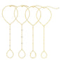 17KM 3Pcs New Dainty Stackable Ring Hand Chain, Adjustable 14K Gold-Plated Trendy Bracelets for gift summerwins, Gold Stacked Bracelets, Layered Gold Bracelets