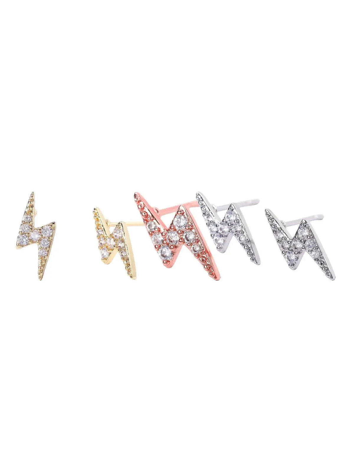 Lightning Design Rhinestone Decor Stud Earrings, Cute Earrings for Women, Fashion Jewelry for Party, Daily Clothing Decor for Girl, Ear Studs