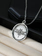 Vintage Punk Distressed Dragonfly Pendant Necklace, Unisex Casual Party Jewelry, Unique Round Design, Perfect for Daily Wear, Costume Necklaces, Chain Necklace, Accessory Necklace, Alloy Pendant Necklace