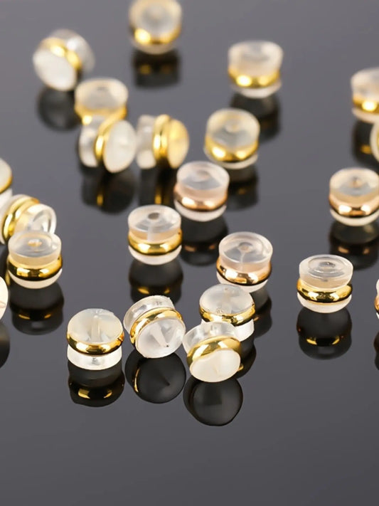 20PCS Silicone Earring Backs – Soft Hypoallergenic Clear Locking Backs for Studs & Dangle Earrings, Secure Support for Heavy Earrings, DIY Jewelry Accessories, Earring Backings