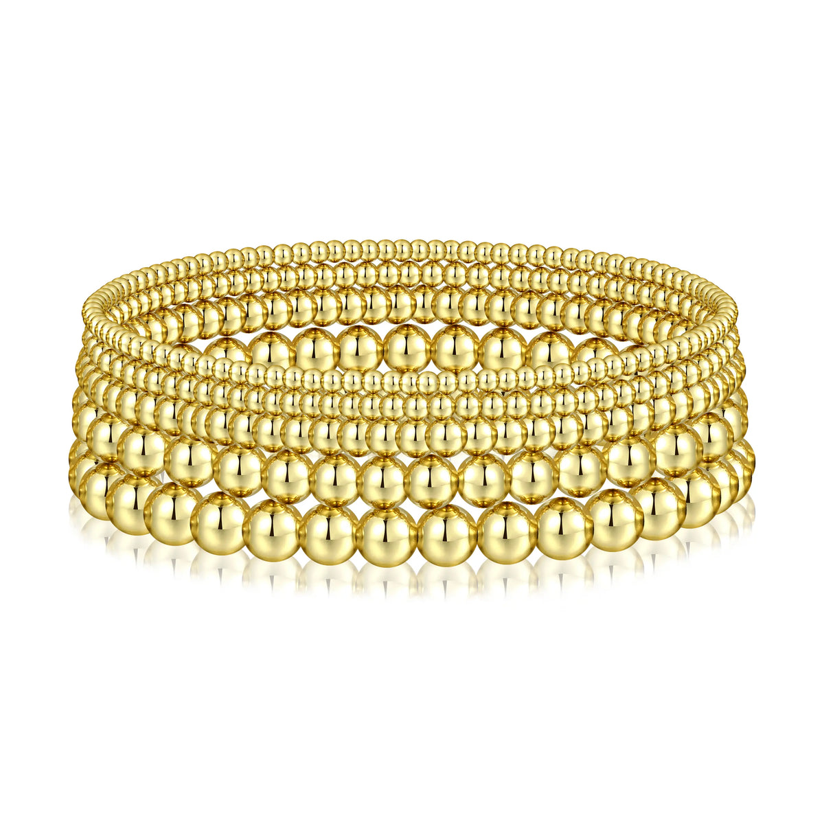 17KM Women's Gold Plated Beaded Bracelet - Adjustable, Waterproof Costume Jewelry, Everyday Wear Bracelet Stacks, Ideal Gifts for Sohochic Casual Accessory Enthusiasts