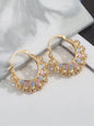 Mexican-style sunflower pattern gold-coloured hollow hoop earrings, hoop shape earrings, elegant party earrings, the perfect anniversary gift for mothers and couples, earrings jewelry