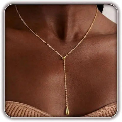 18K Gold-Plated/Silver Necklace for Women, Minimalist Small Pendant Jewelry with Gold Beaded Chain, Trendy Circle Bead and Teardrop Pendant Necklaces for Parties, Birthdays, Weddings, Engagements, and Anniversaries