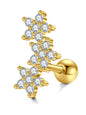 Women's 16 Gauge Cartilage Earring Studs Flower Earrings with Sparkling Cubic Zirconia Flower Design, Hypoallergenic Stainless Steel Dainty Sparkly Conch Tragus Helix Piercing Jewelry for Daily Wear & Parties, Trendy Accessories Daily Gift Earrings